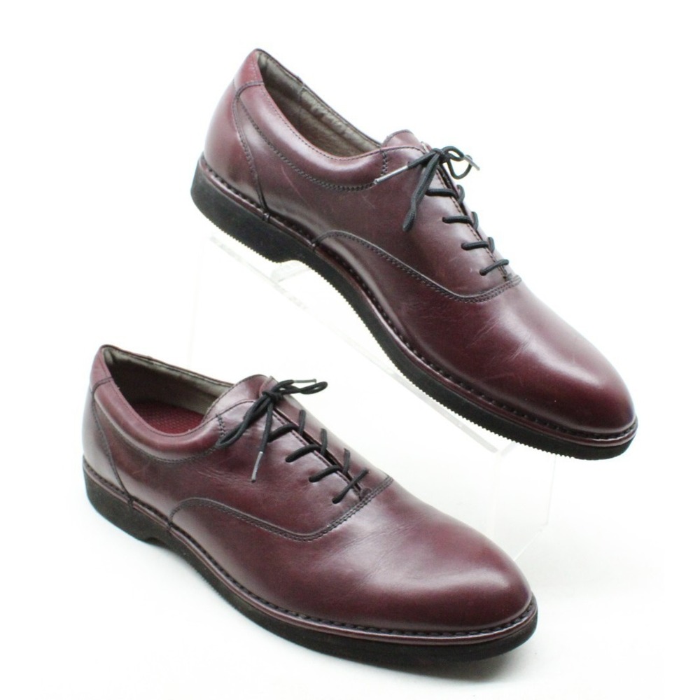 Rockport Vibram‎ Dress Shoes Mens 11.5 M Oxford Burgundy Leather Lace Up M3627